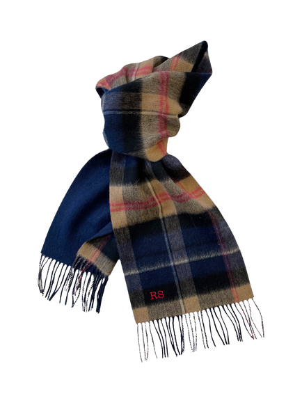 Solesmith Personalised Pure Lambswool Tartan Scarf, Navy, Navy
