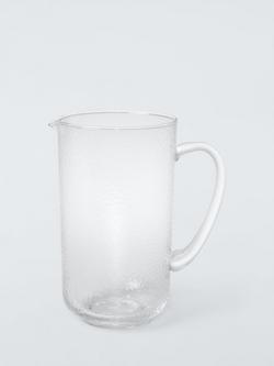 John Lewis X Deliciously Ella Hammered Glass Jug, 1.37L, Clear, Clear