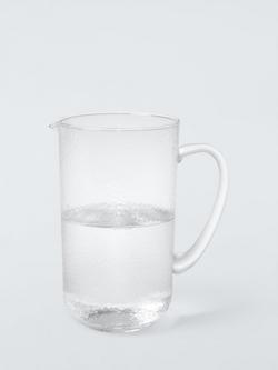 John Lewis X Deliciously Ella Hammered Glass Jug, 1.37L, Clear - view 2, Clear