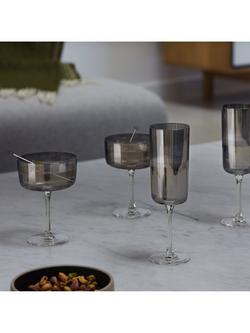 LSA International Lunar Champagne Glass Flute, Set of 2, 210ml, Grey - view 2, Grey