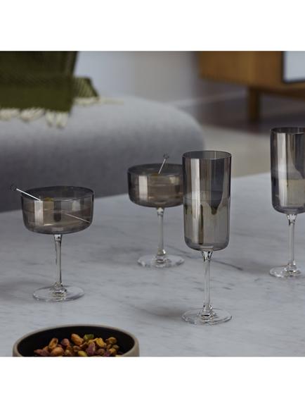 LSA International Lunar Champagne Glass Flute, Set of 2, 210ml, Grey - view 2, Grey