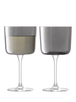 LSA International Lunar Wine Glass, Set of 2, 250ml, Grey, Irridescent