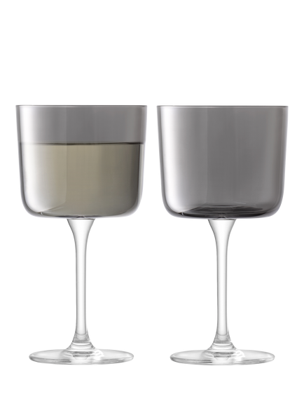 LSA International Lunar Wine Glass, Set of 2, 250ml, Grey, Irridescent