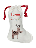 Solesmith Christmas Reindeer Personalised Stocking, Multi