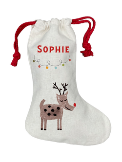 Solesmith Christmas Reindeer Personalised Stocking, Multi, Multi