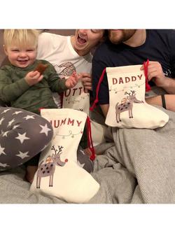 Solesmith Christmas Reindeer Personalised Stocking, Multi - view 2, Multi