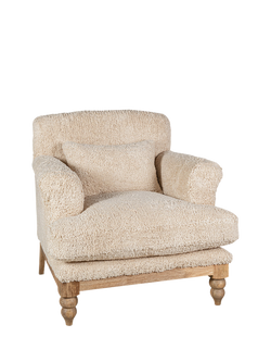 nkuku Otas Teddy Cotton Armchair, Off White, White Off White