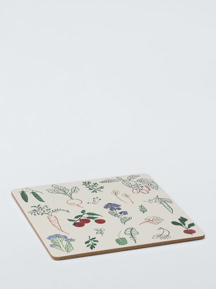 John Lewis X Deliciously Ella Cork-Backed Placemat, White - view 2, White