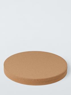 John Lewis ANYDAY Round Cork Placemat, Set of 4, Natural - view 2, Natural