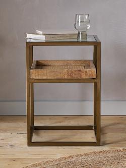 Nkuku Luzon Side Table, Metallic Brass - view 2, Metallic Brass