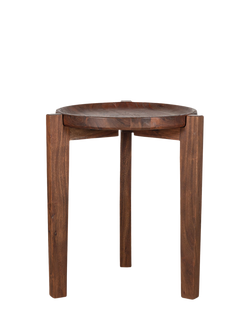 Nkuku Umar Acacia Wood Side Table, Dark Brown, Dark Brown