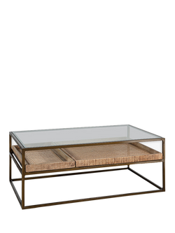 Nkuku Luzon Display Coffee Table, Metallic Brass, Metallic Brass