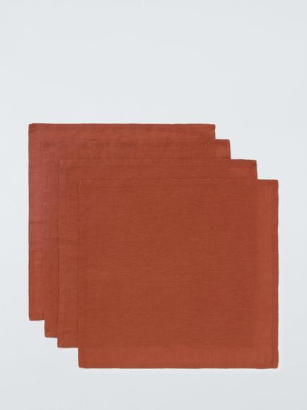 John Lewis Cotton Linen Blend Napkins, Set of 4, Auburn
