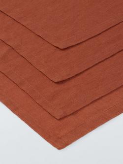 John Lewis Cotton Linen Blend Napkins, Set of 4 - view 2, Auburn