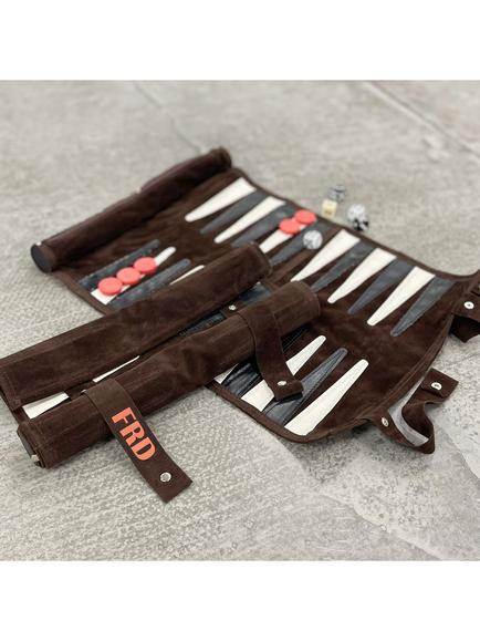 Solesmith Personalised Roll Up Travel Backgammon, Multi - view 2, Multi