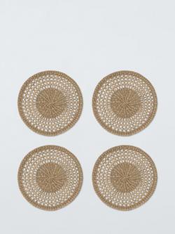 John Lewis Woven Seagrass Round Placemat, Set of 4, Natural, Natural