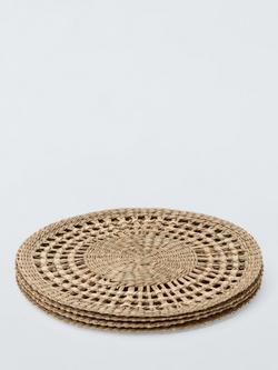 John Lewis Woven Seagrass Round Placemat, Set of 4, Natural - view 2, Natural