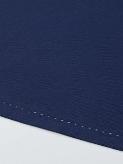 John Lewis Hem Stitch Organic Cotton Round Tablecloth, 180cm, Blue - view 2, Blue