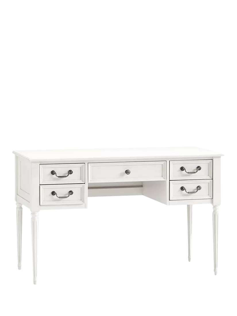 Pottery Barn Kids Blythe 5 Drawer Wood Desk French White