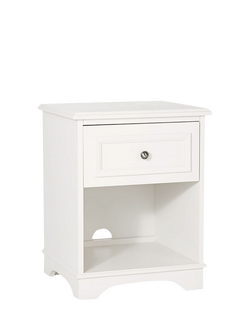 Pottery Barn Kids Fillmore Single Drawer Wooden Bedside Table, Simply White, Simply White