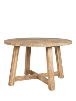 Nkuku Indali 4 Seater Round Dining Table, Natural, Natural Natural