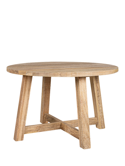 Nkuku Indali 4 Seater Round Dining Table, Natural, Natural Natural