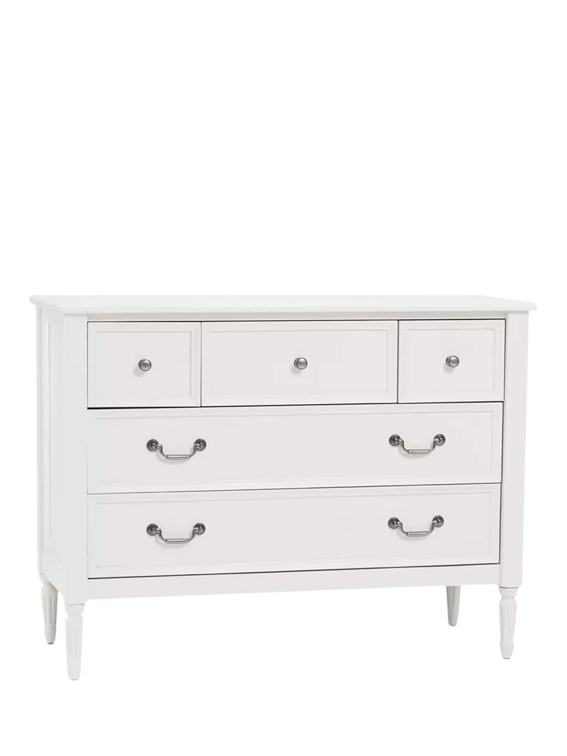 Pottery Barn Kids Blythe 5 Drawer Wood Chest of Drawers French White