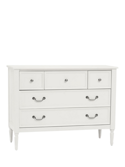 Pottery Barn Kids Blythe 5 Drawer Wood Chest of Drawers, French White, French White