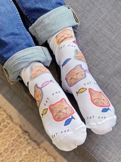 Solesmith Cat Parent Photo Personalised Socks, Multi - view 2, Multi