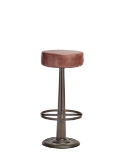 Nkuku Narwana Round Stool, Brown, Brown Chocolate