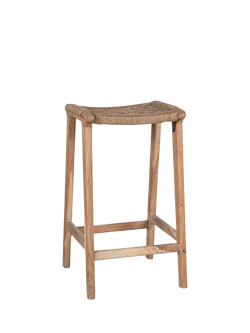 Nkuku Vinay Woven Counter Stool, Mid Brown, Brown Mid