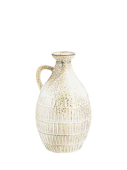 Nkuku Anjuna Large Decorative Ceramic Jug, Black, Black Black