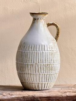 Nkuku Anjuna Large Decorative Ceramic Jug, Black - view 2, Black Black