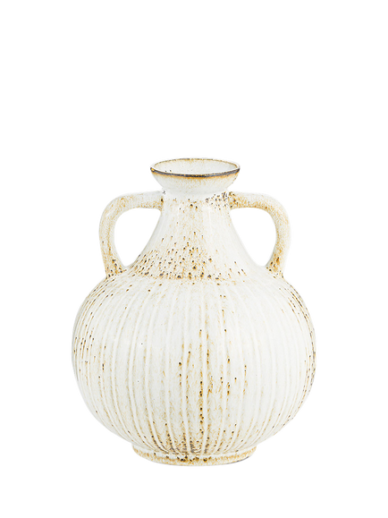 Nkuku Anjuna Small Decorative Ceramic Jug, White, White
