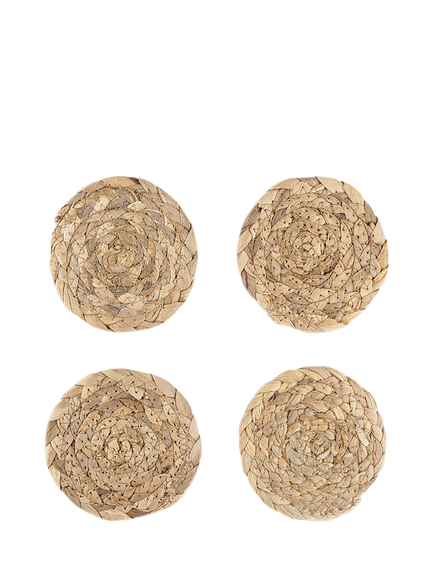 Nkuku Lam Coasters, Set of 4, Natural Natural