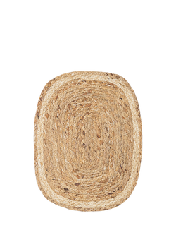 Nkuku Lam Water Hyacinth Woven Rectangular Placemat, Set of 4, Natural, Natural Natural