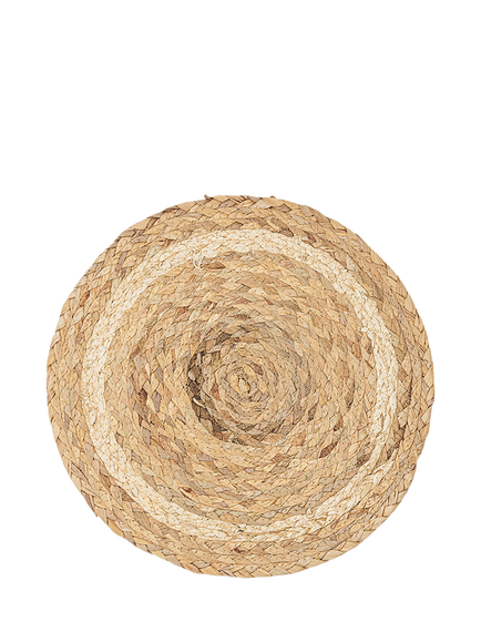 Nkuku Lam Water Hyacinth Woven Round Placemat, Set of 4, Natural, Natural Natural