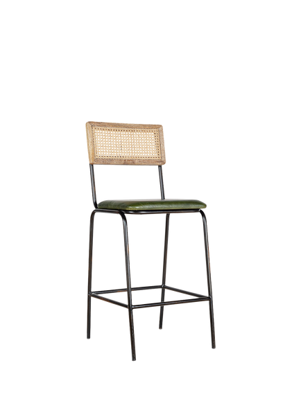 Nkuku Iswa Counter Chair, Green Mid