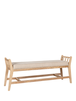 Nkuku Avanthi Sleigh Bench, Natural, Natural Natural