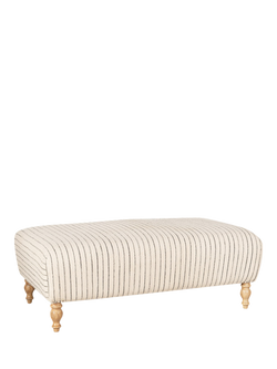 Nkuku Sanja Upholstered Ottoman, White/Off White, White Off White