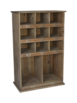 Garden Trading Chedworth Wood 11 Slot Welly & Shoe Locker Rack, Natural