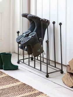Garden Trading Farringdon Metal Welly Stand, Dark Grey - view 2, Black