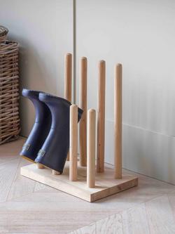 Garden Trading Hambledon Oak Wood Welly Boot Stand, Natural - view 2, Natural