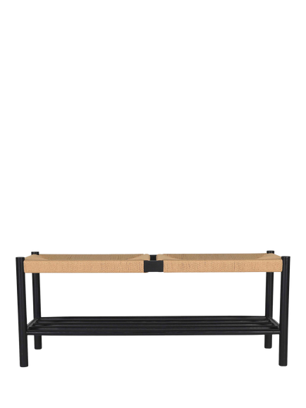 Garden Trading Clockhouse Longworth Hallway Bench, Black/Natural, Black