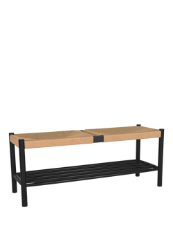 Garden Trading Clockhouse Longworth Hallway Bench, Black/Natural - view 2, Black