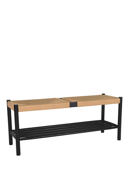 Garden Trading Clockhouse Longworth Hallway Bench, Black/Natural - view 2, Black