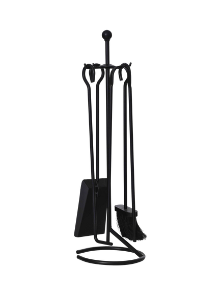 Garden Trading Fire Place Tool Set, 4 Piece, Black, Powder Coated