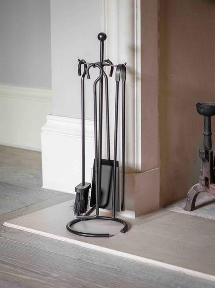 Garden Trading Fire Place Tool Set, 4 Piece, Black - view 2, Powder Coated