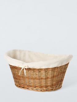 John Lewis Oval Willow Laundry Basket, Natural, Natural/Dark Brown