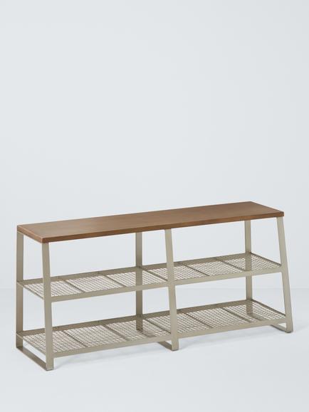 John Lewis Industrial Shoe Bench, Grey Smoke, Grey Smoke